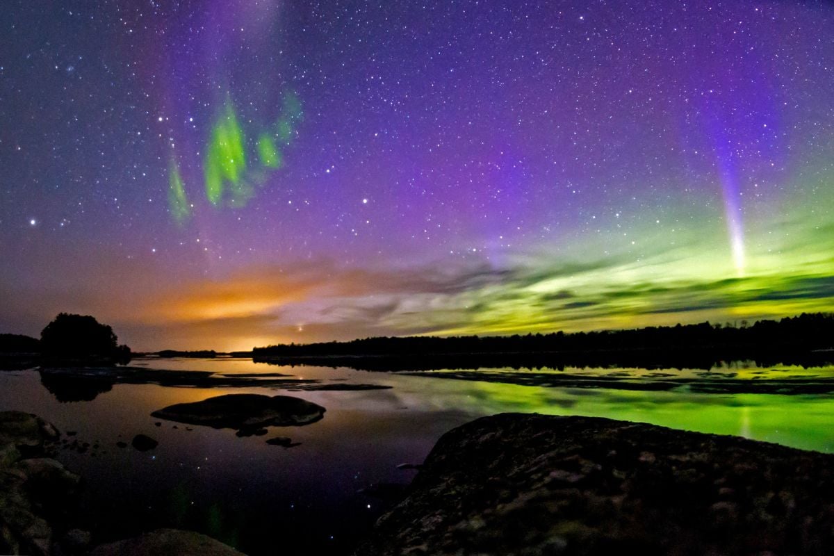 northern lights in Voyageurs National Park, Minnesota