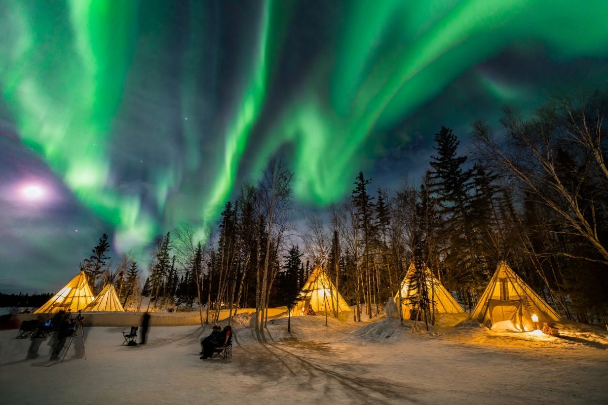northern lights in Yellowknife, Canada