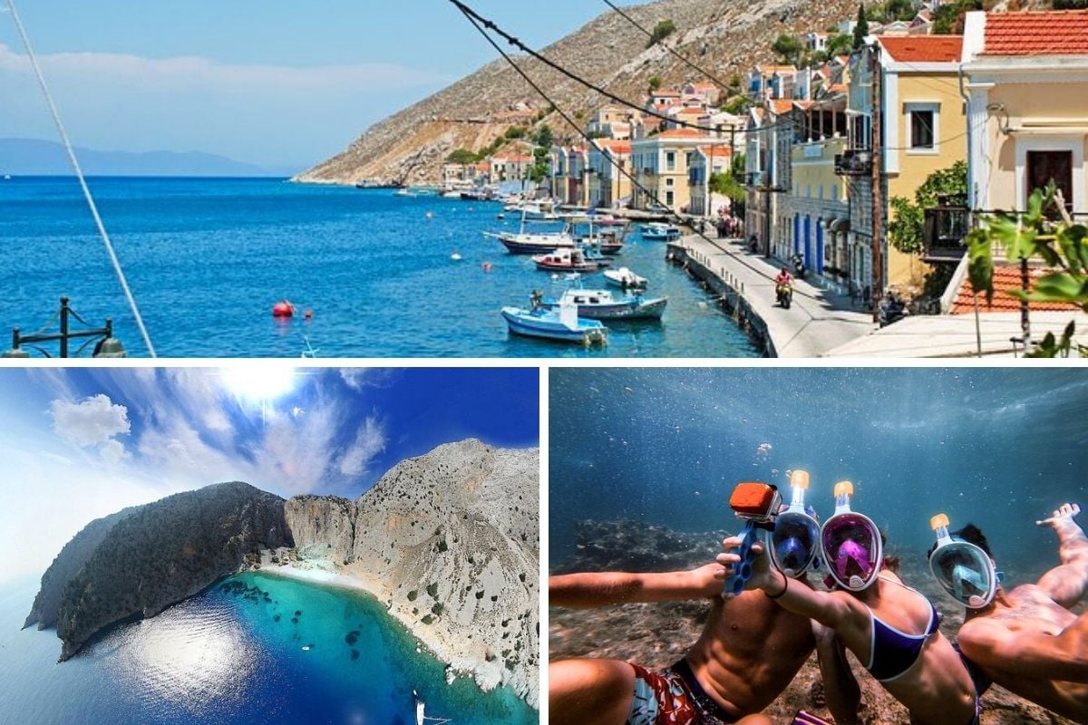 Boat Trip to Symi Island with Swimming Stop at St George Bay by Half Price Tours