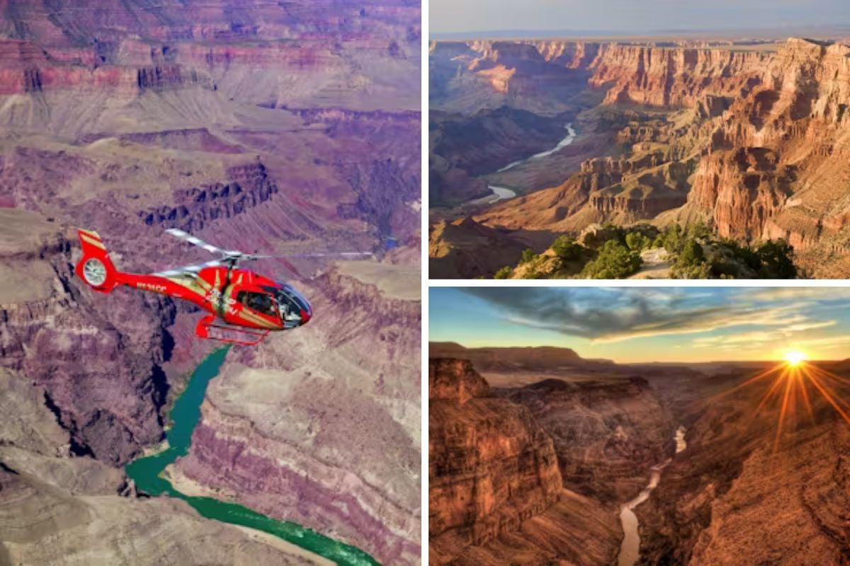 Grand Canyon South Rim bus tour + helicopter ride