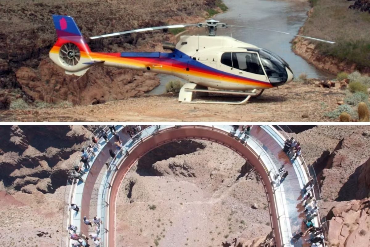 Grand Canyon West Rim bus tour + helicopter ride and Skywalk