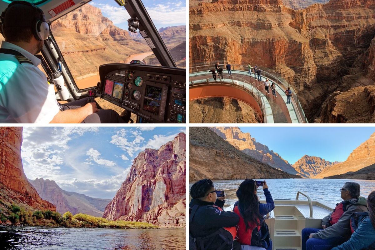 Grand Canyon helicopter landing + boat ride and Skywalk