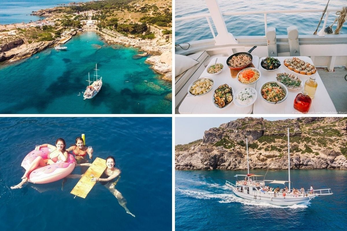 Rhodes Exclusive Swim Cruise with Greek Gourmet Buffet by Summer Sun Sailing