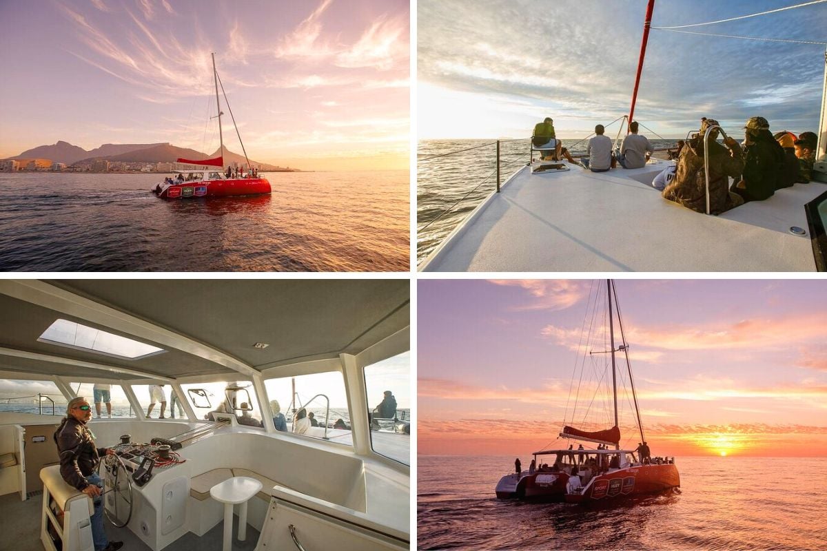 Waterfront Boat Tours catamaran sunset champagne cruise