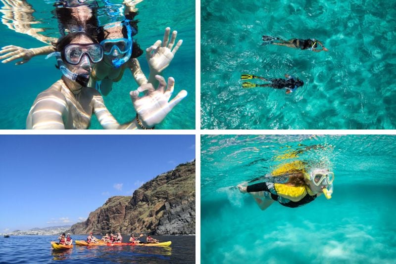 snorkeling and kayaking in Garajau, Madeira Island