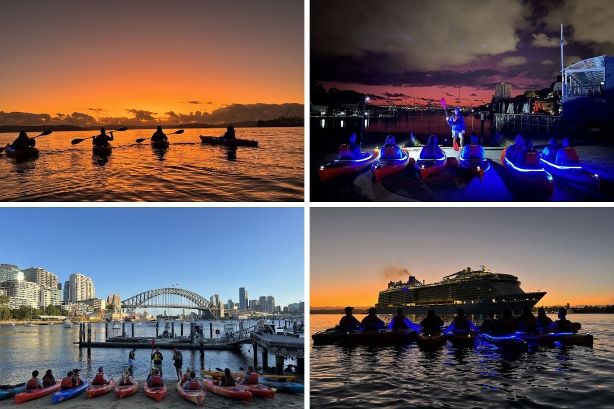 sunset kayak tour in Sydney