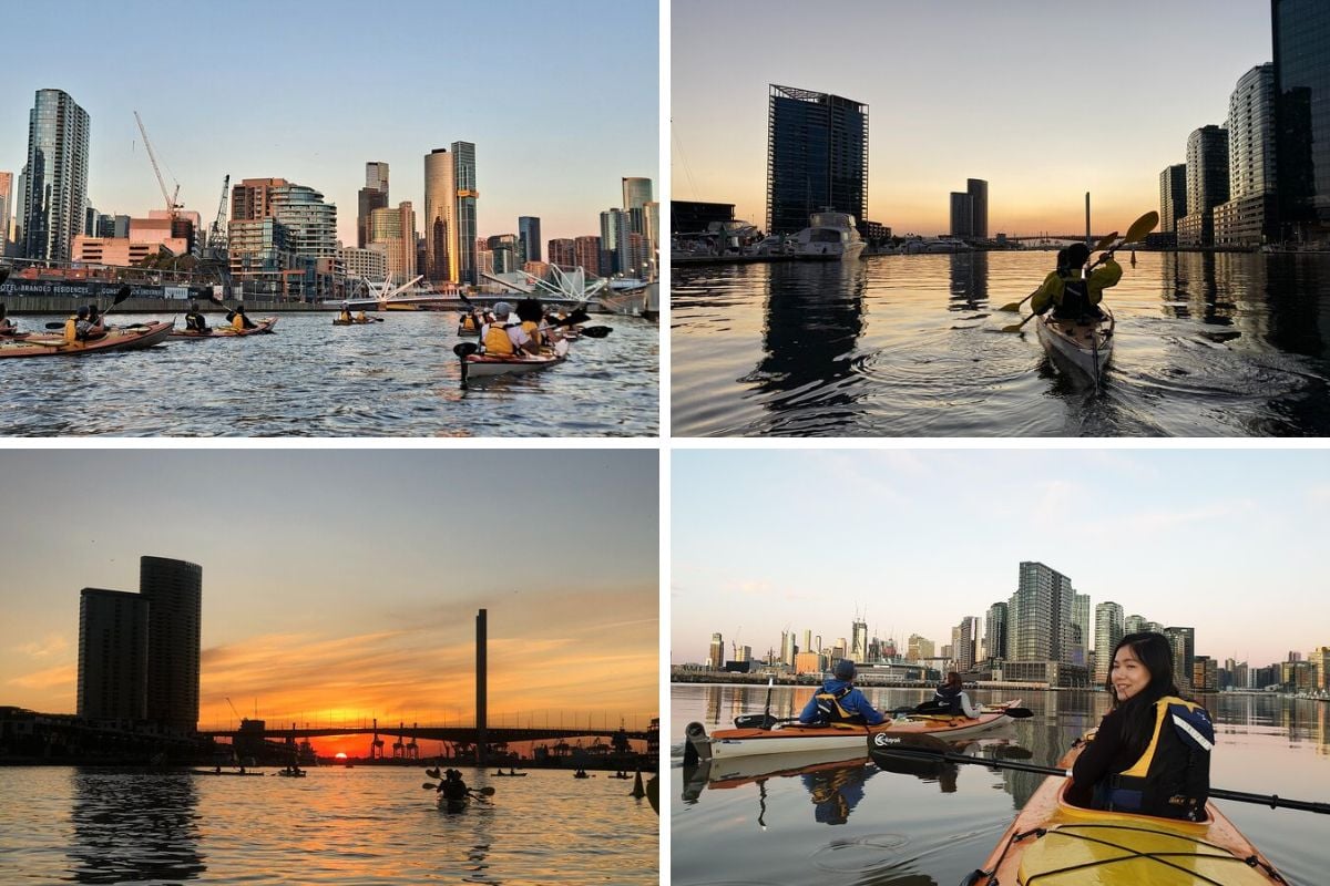 sunset kayaking in Melbourne