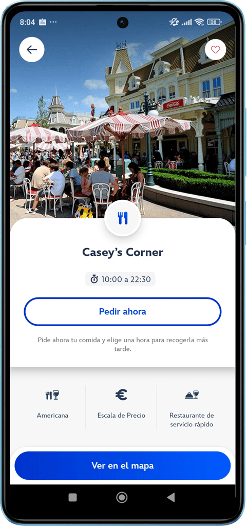 Disney Aplicación inicio de reserva en restaurante - Aplicación móvil de Disneyland París