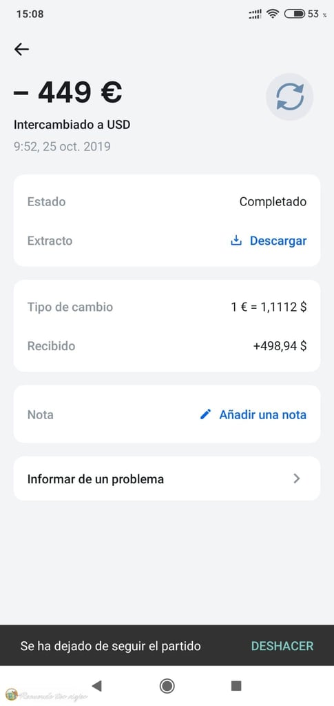 Cambio de Revolut