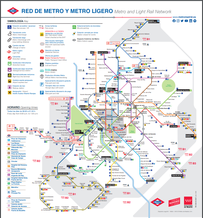 Plano del Metro de Madrid