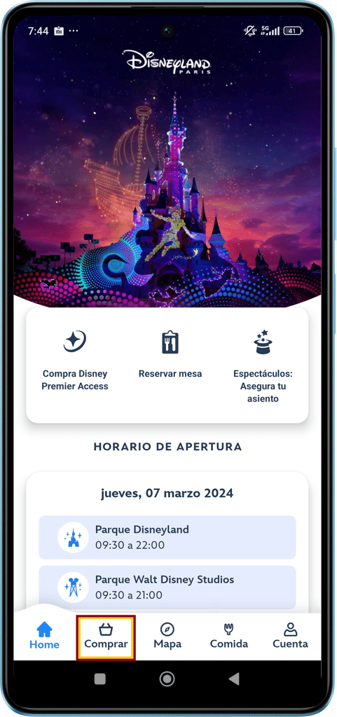 Disney Aplicación comprar - Aplicación móvil de Disneyland París