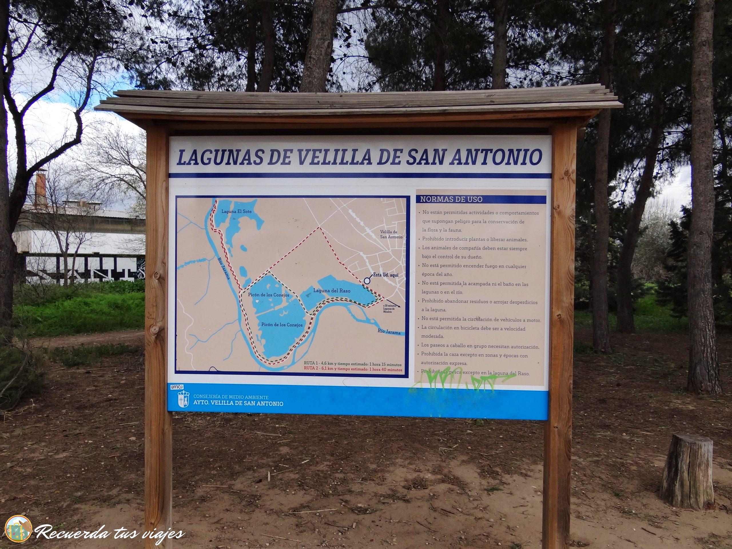 Lagunas de Velilla de San Antonio - Mapa y normas