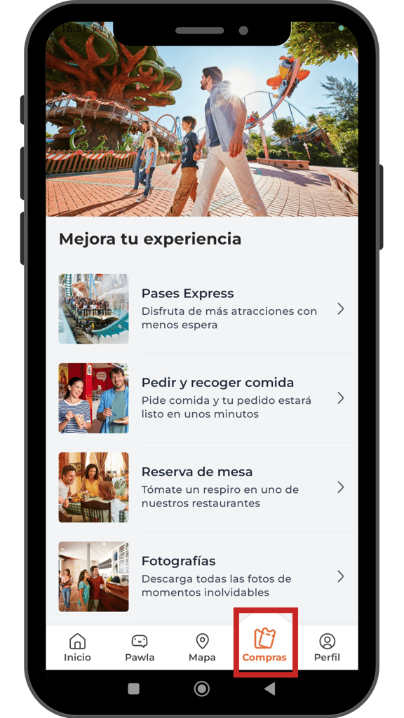 Compras - Aplicación de PortAventura World