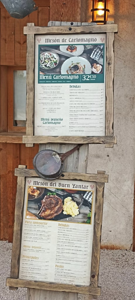 Menús del Mesón de Carlo Magno y del Mesón del Buen Yantar