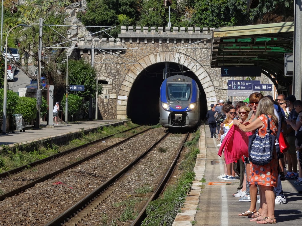 Tren llegando a la parada