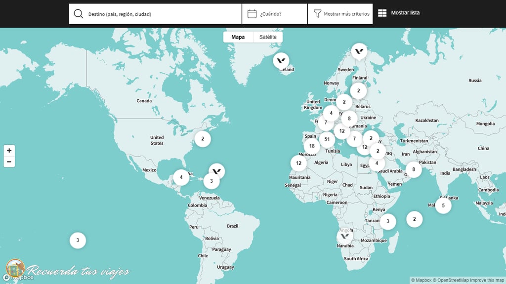 Mapa del mundo de viajes - Cómo planificar las vacaciones
