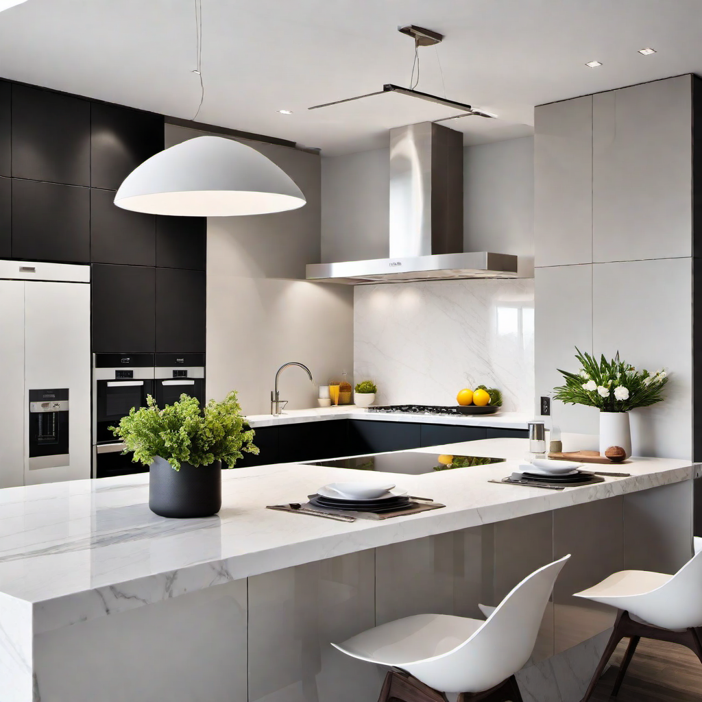 Minimalist Table Setting: Elegant Dining Setup in a Minimalist Kitchen