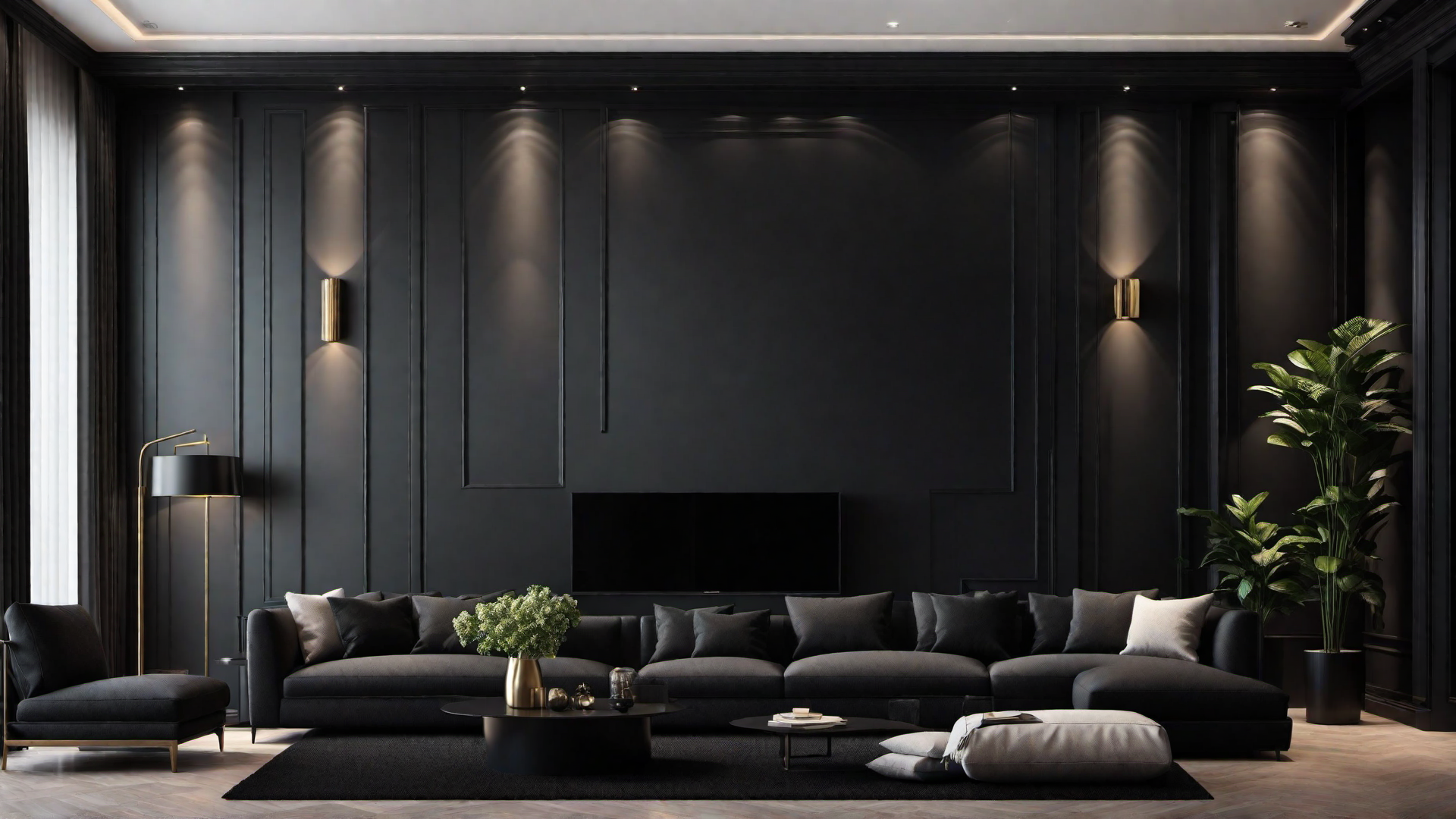 Dramatic Elegance: Black Accent Walls for Depth