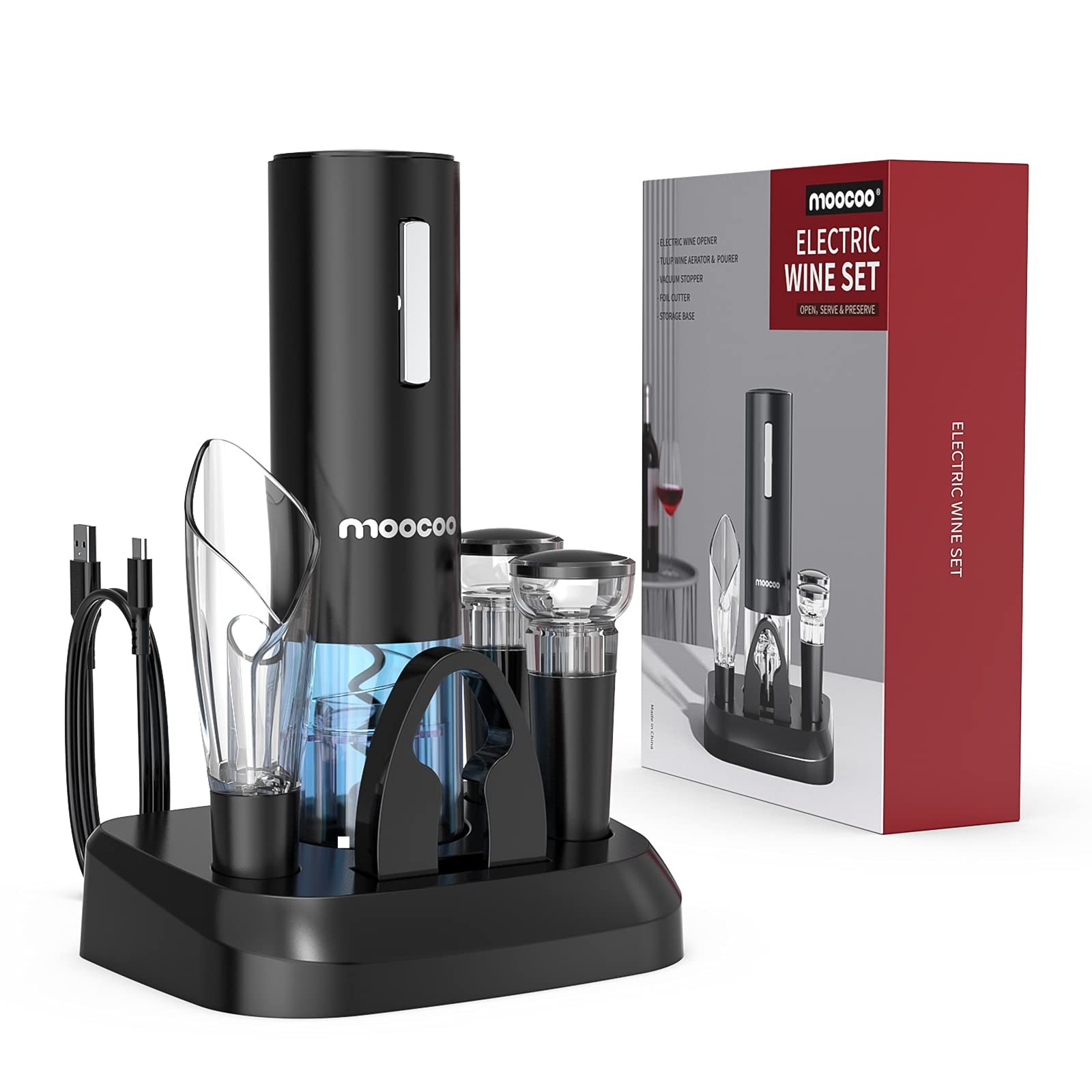 Moocoo Electric Wine Opener with Charging Base