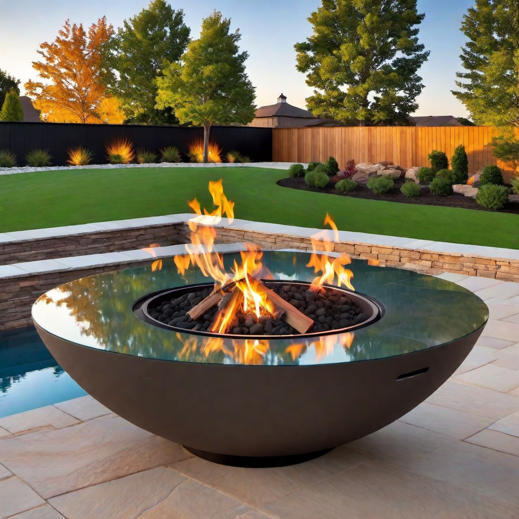 Fire Pit With Glass Surround: Contemporary Look with Glass Enclosure