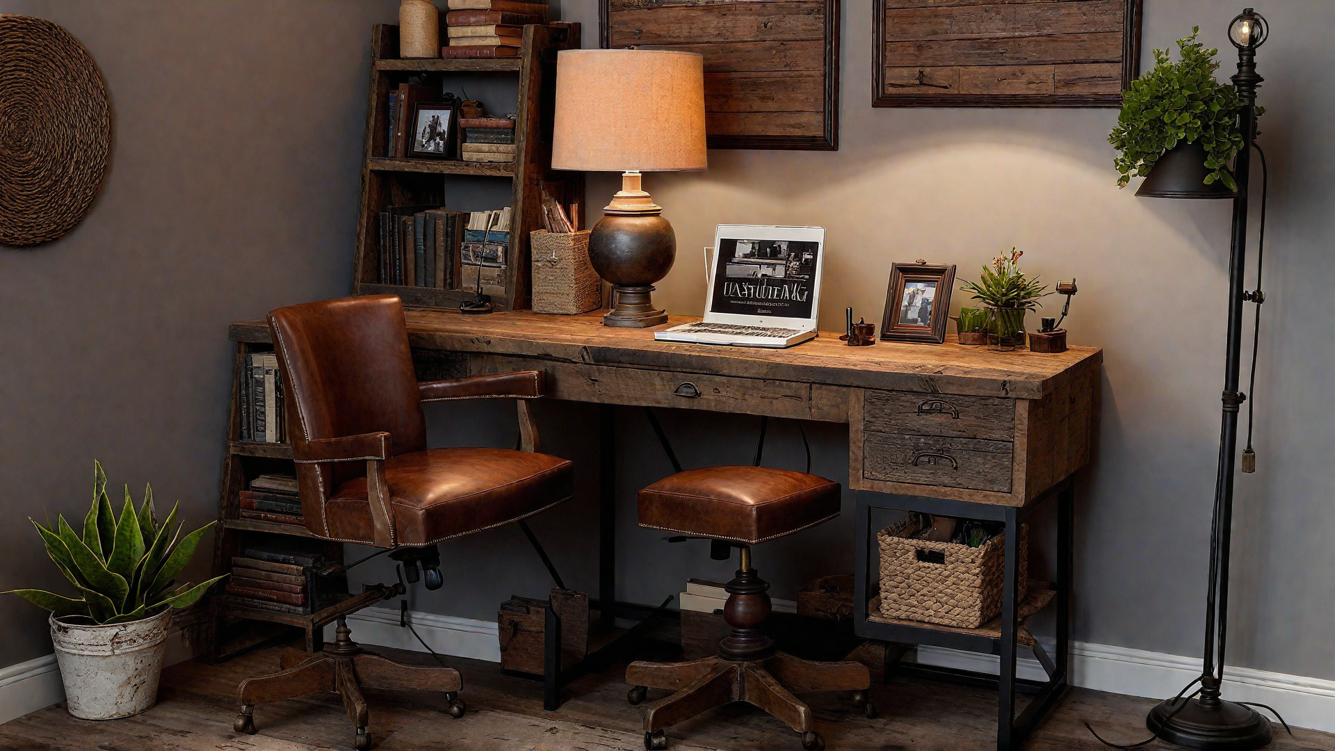 Reclaimed Wood Desk for a Rustic Touch