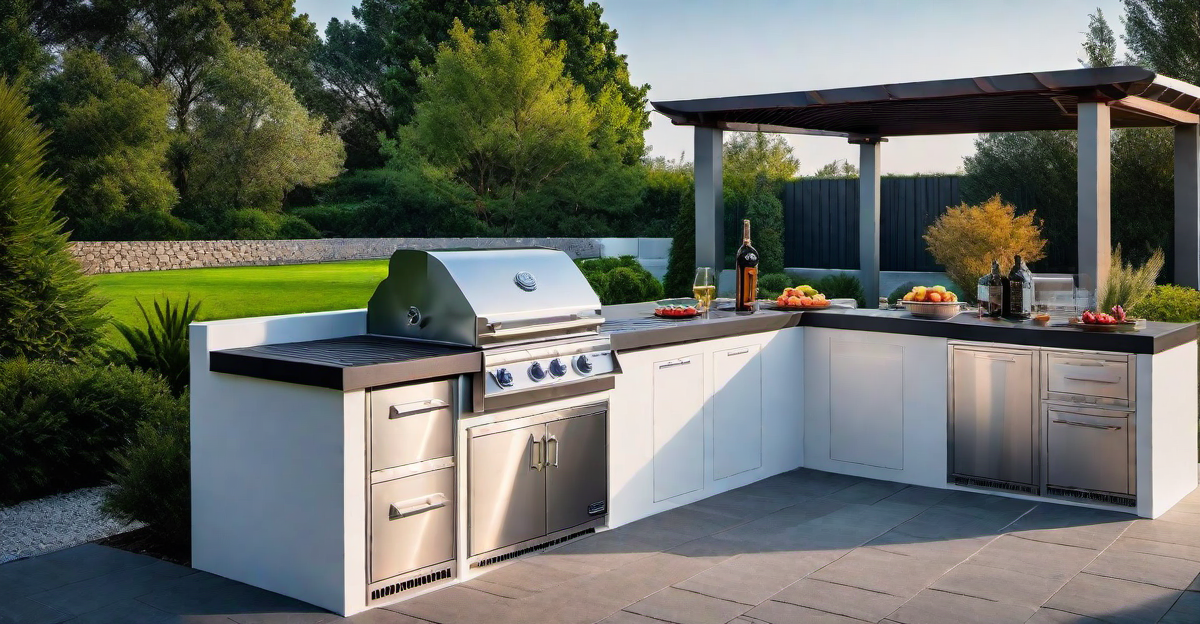 15. DIY BBQ Grill Pit with Built-In Prep Area