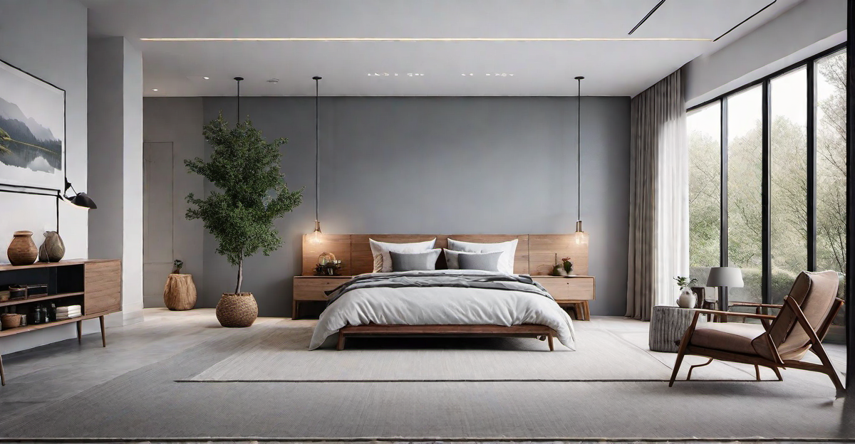 Natural Elements in Grey Bedroom Design