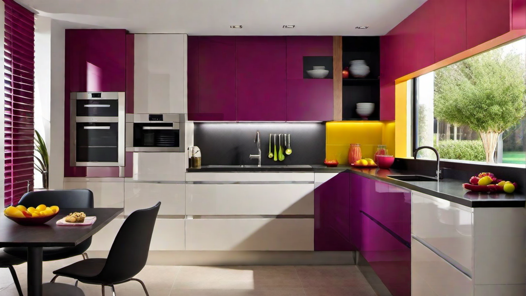 Colorful Contrasts: Vibrant and Dynamic Kitchen Design