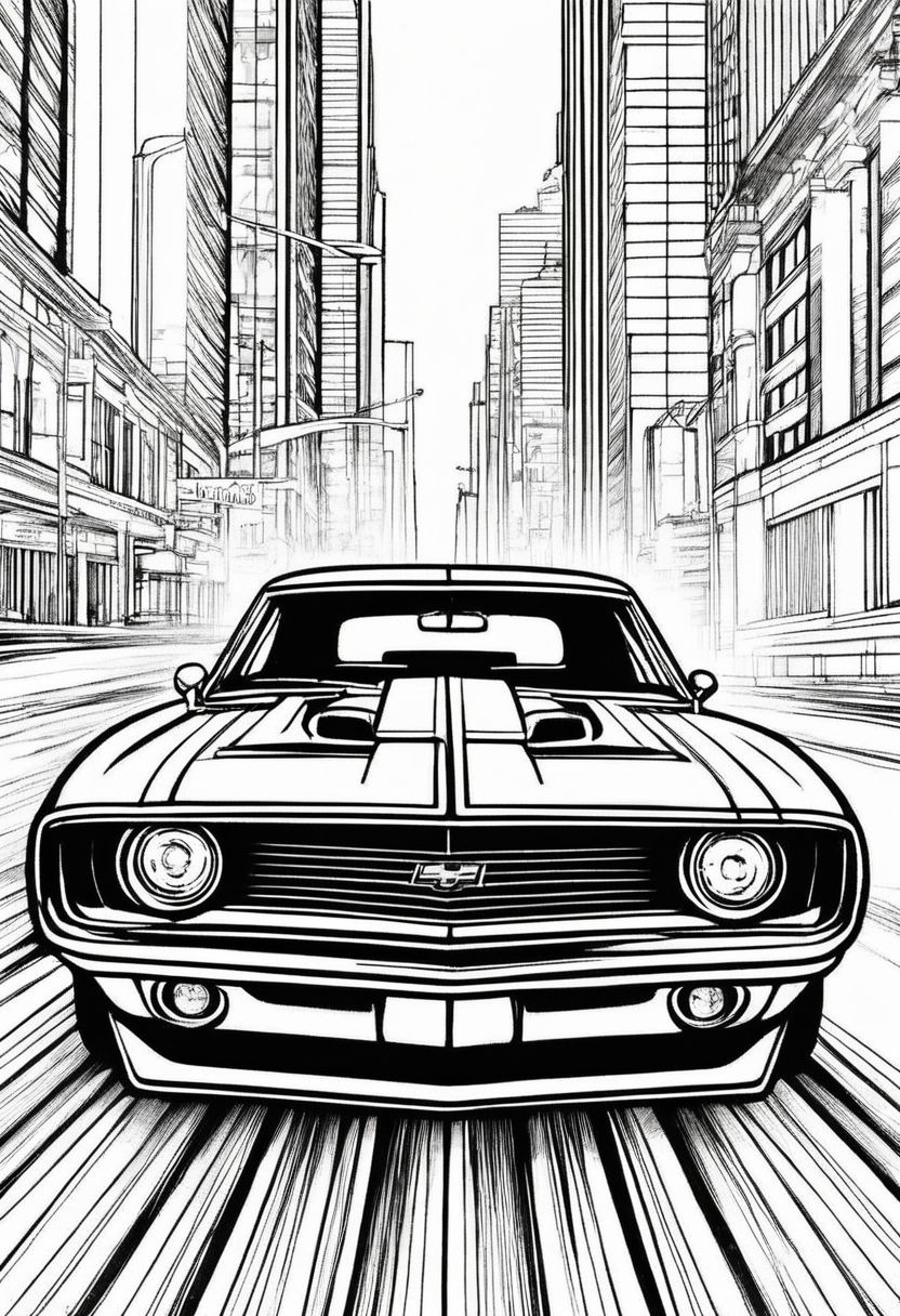 Cool Muscle Car Coloring Sheets – Color And Play
