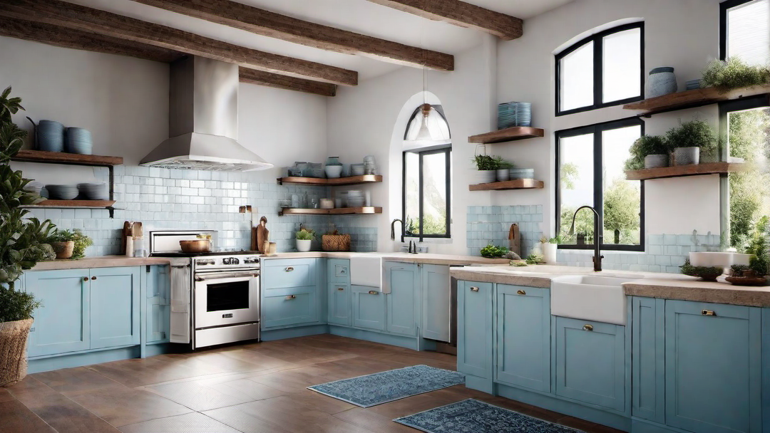 Coastal Charm: Light Blue Accents in a Mediterranean Kitchen