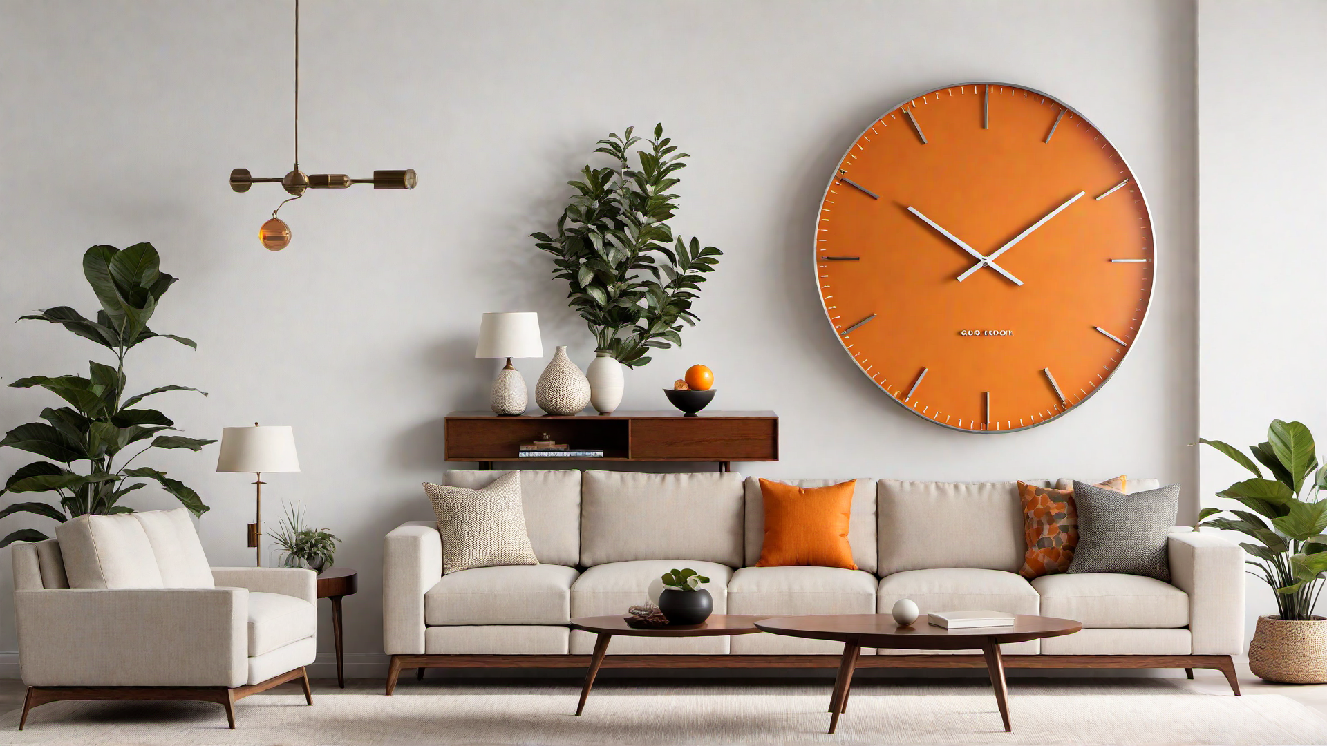 Mid-Century Modern: Orange Atomic Wall Clock