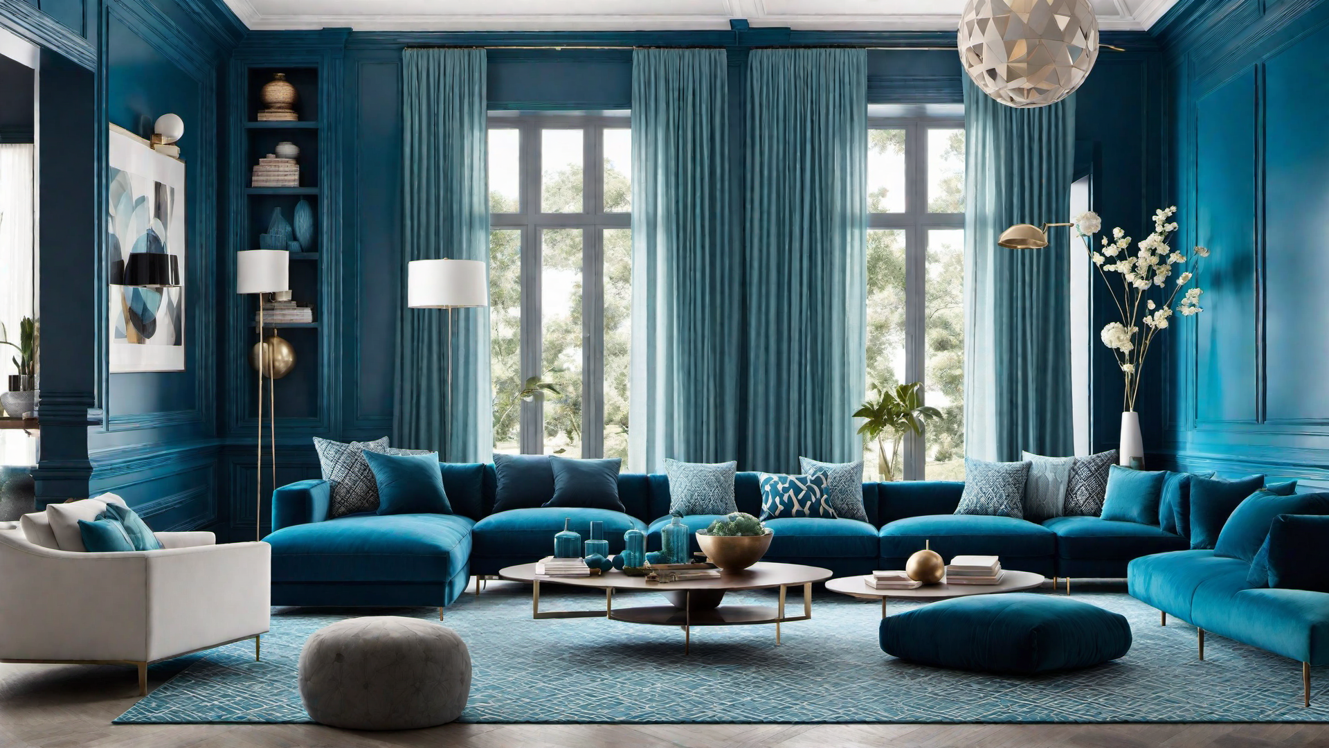 Contemporary Blues: Geometric Patterns