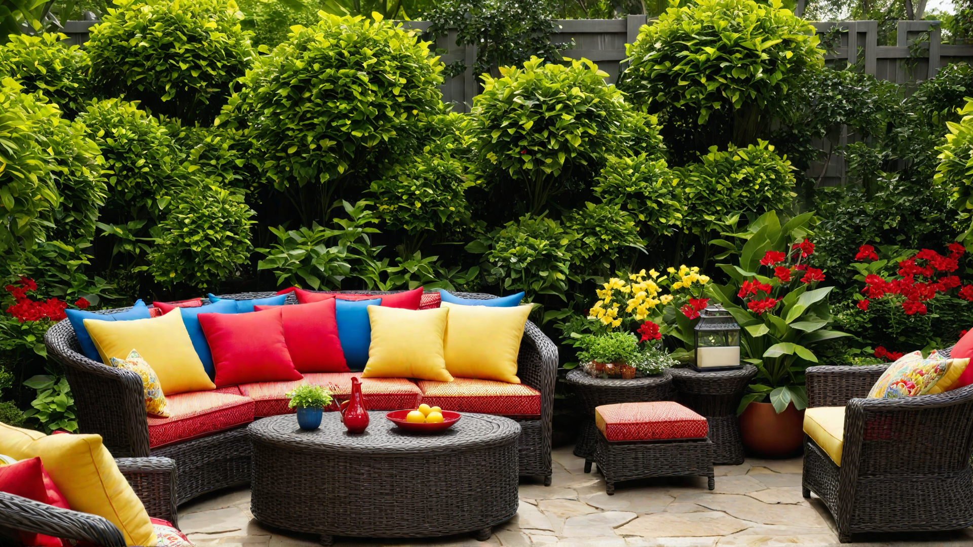 Pop of Color: Bright Cushions on Neutral Furniture