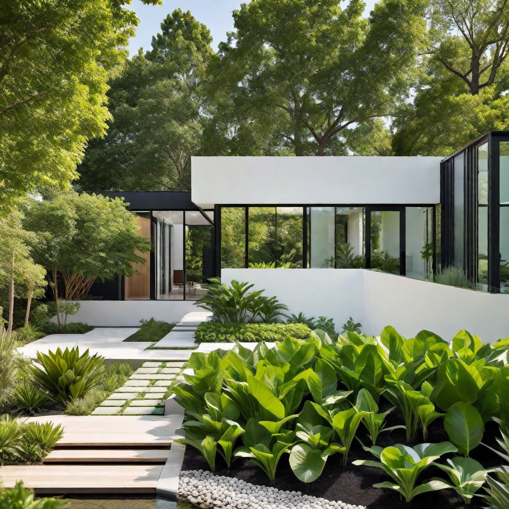 Greenery Integration: Modern Green House Exterior