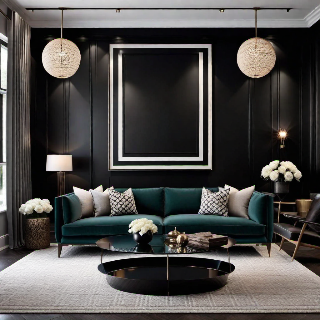 Feminine Flair: Black Accent Wall in Lady