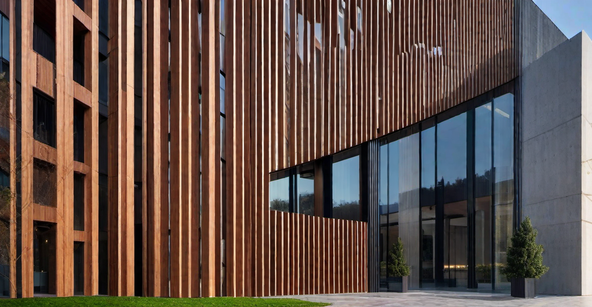 Minimalist Appeal: Clean-Lined Wood Slat Facade