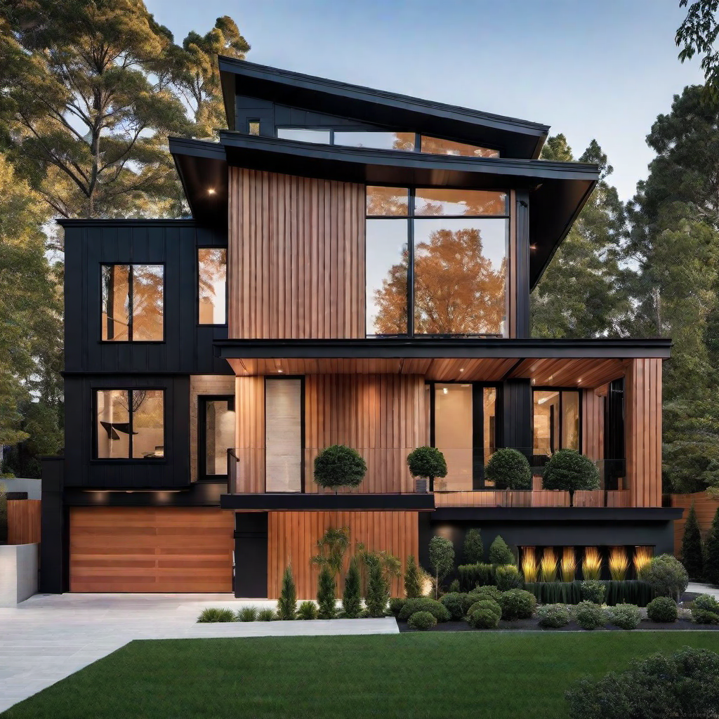 Black and Cedar Modern Home Makeover: Exterior Edition