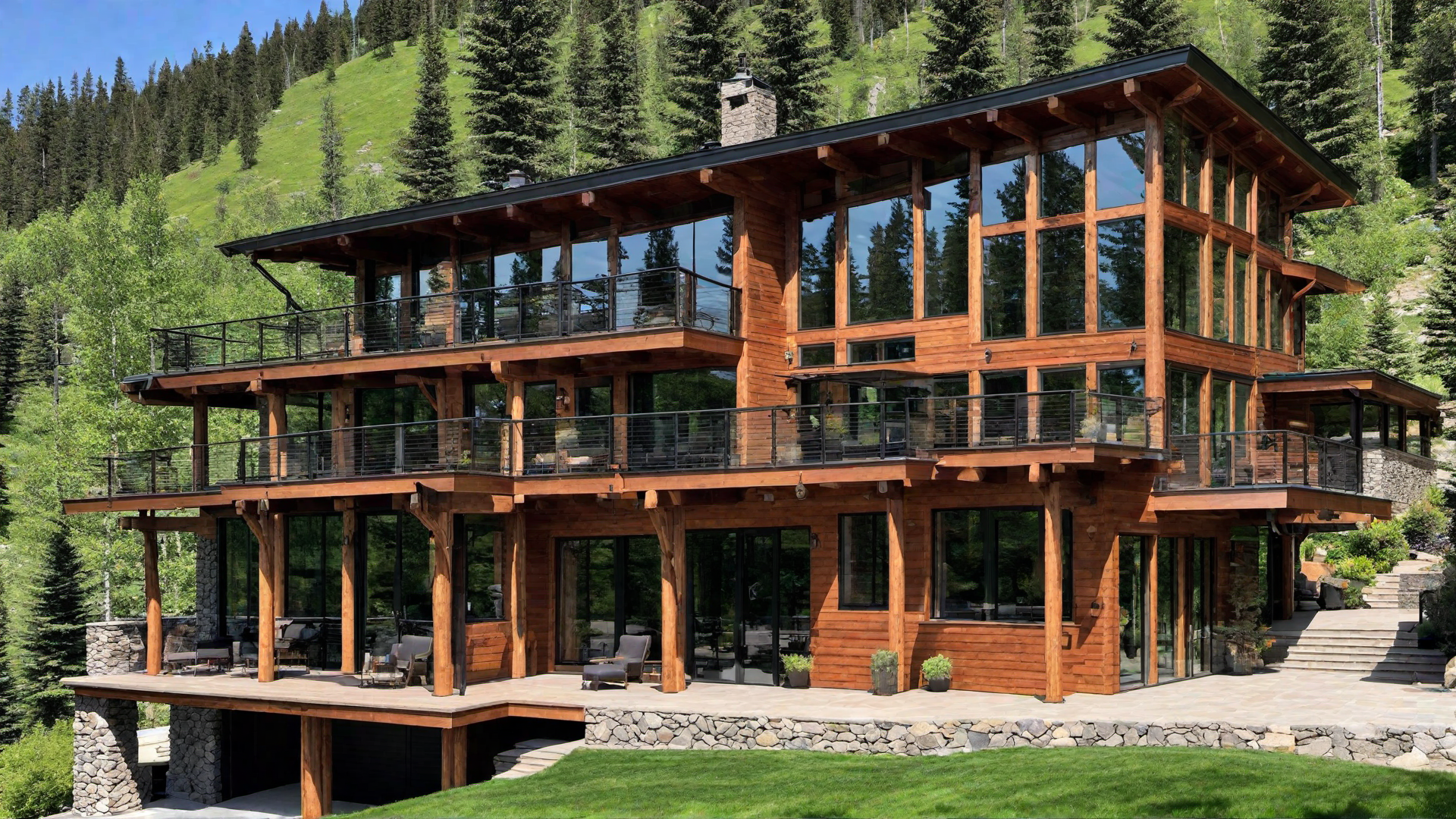 Mountain Home with Rustic Wood and Metal Roof