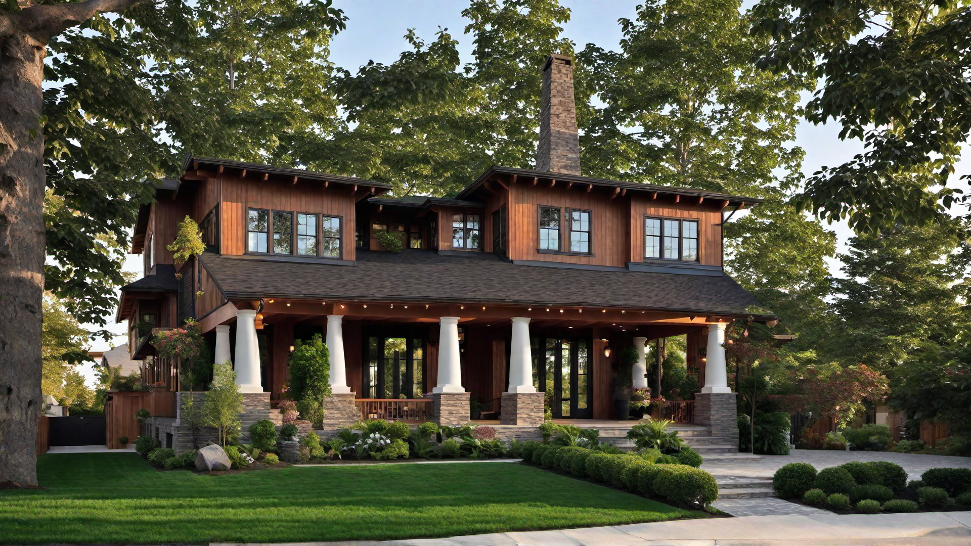 Inviting Front Porch with Swing Seat