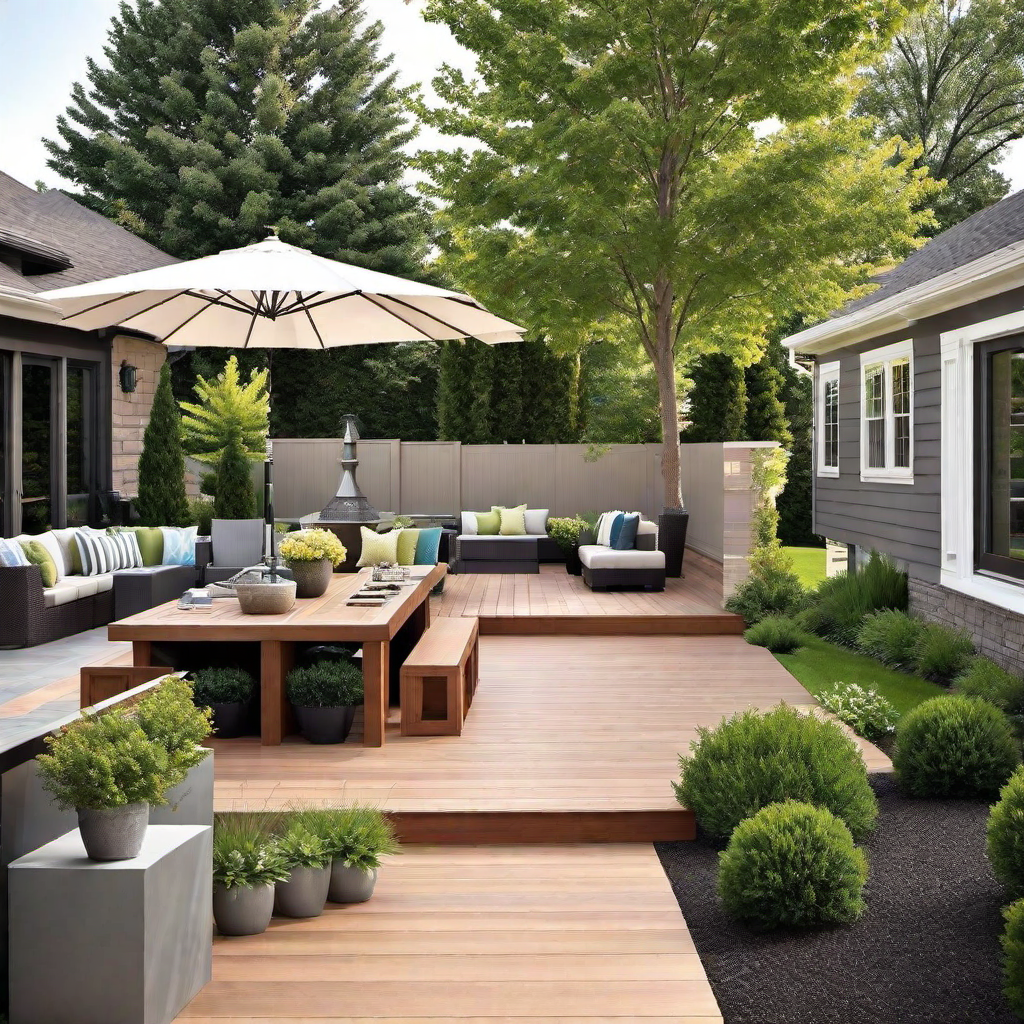 Seamless Integration: Backyard Deck And Concrete Patio Combo