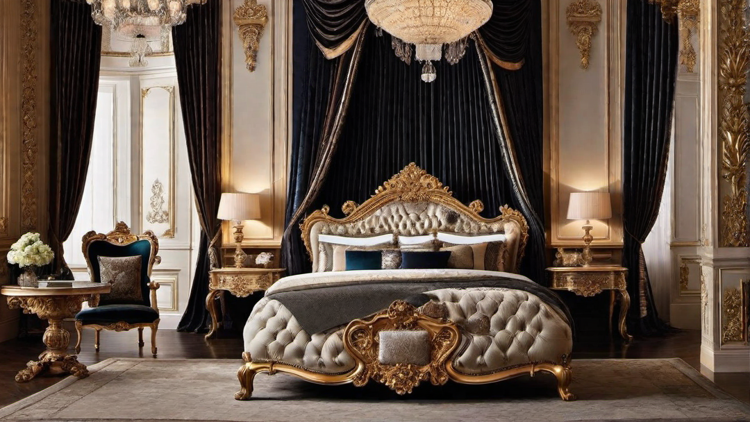 Grandiose Headboard: Elaborate Carvings and Ornate Details