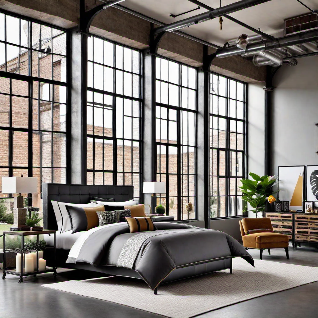 Industrial Bedroom Windows: Iron Frames