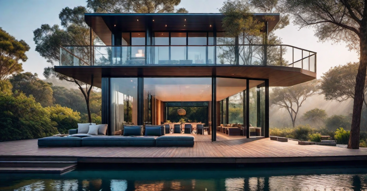 Contemporary Retreat: Stilt House with Rooftop Deck and Outdoor Living