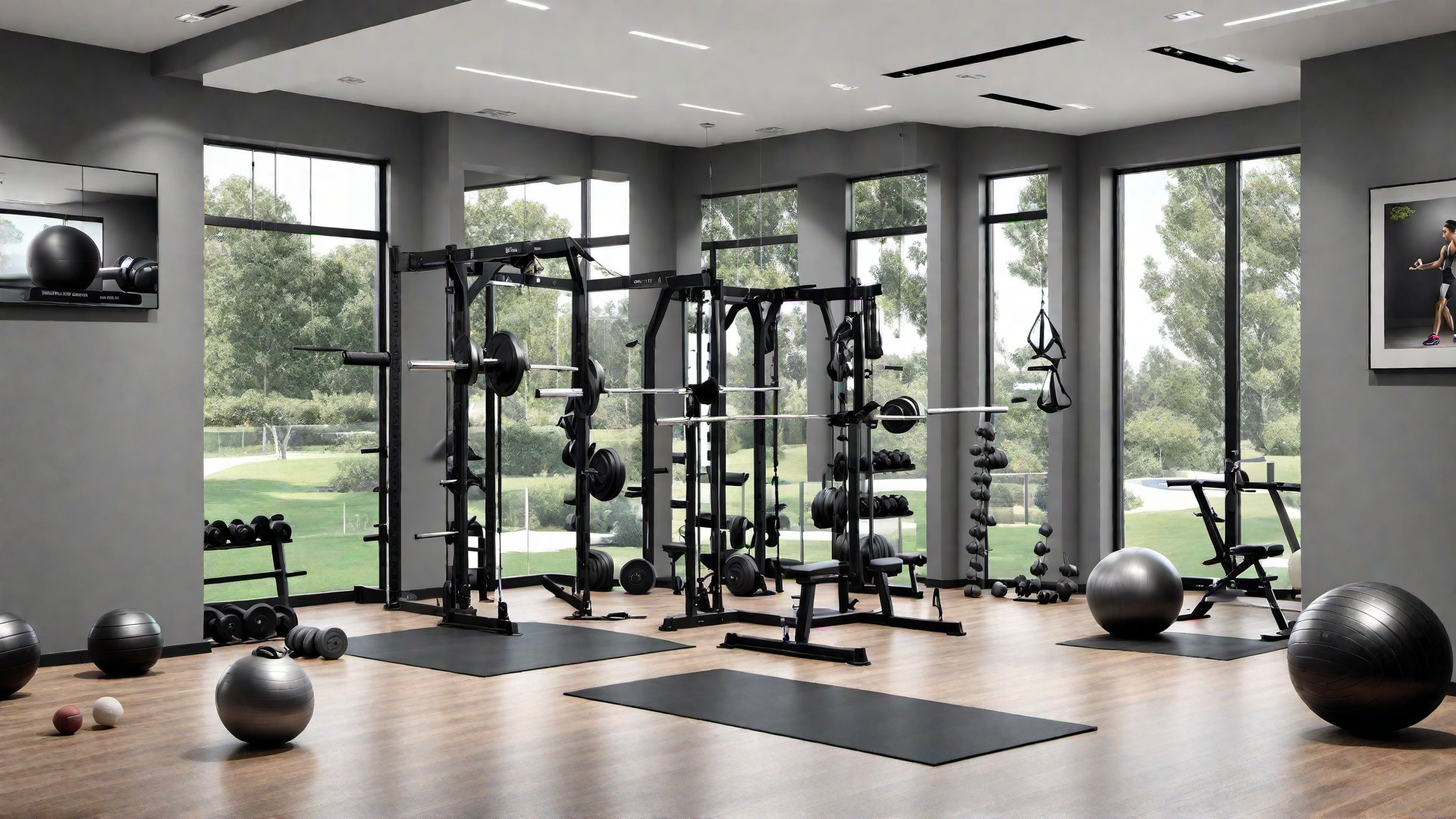 Grey Home Gym for Fitness Enthusiasts