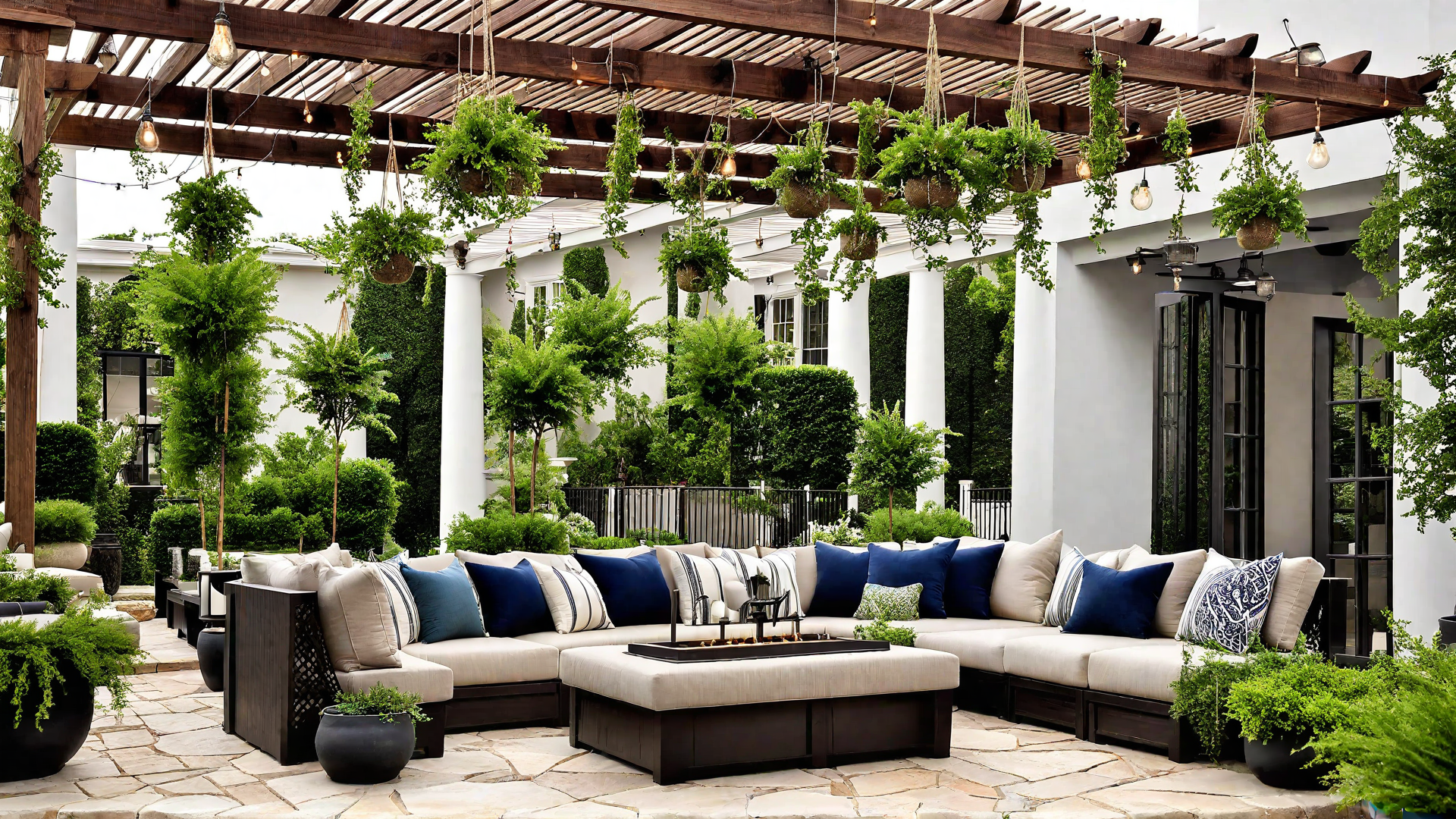 Shaded Retreat: Pergola-Covered Patio