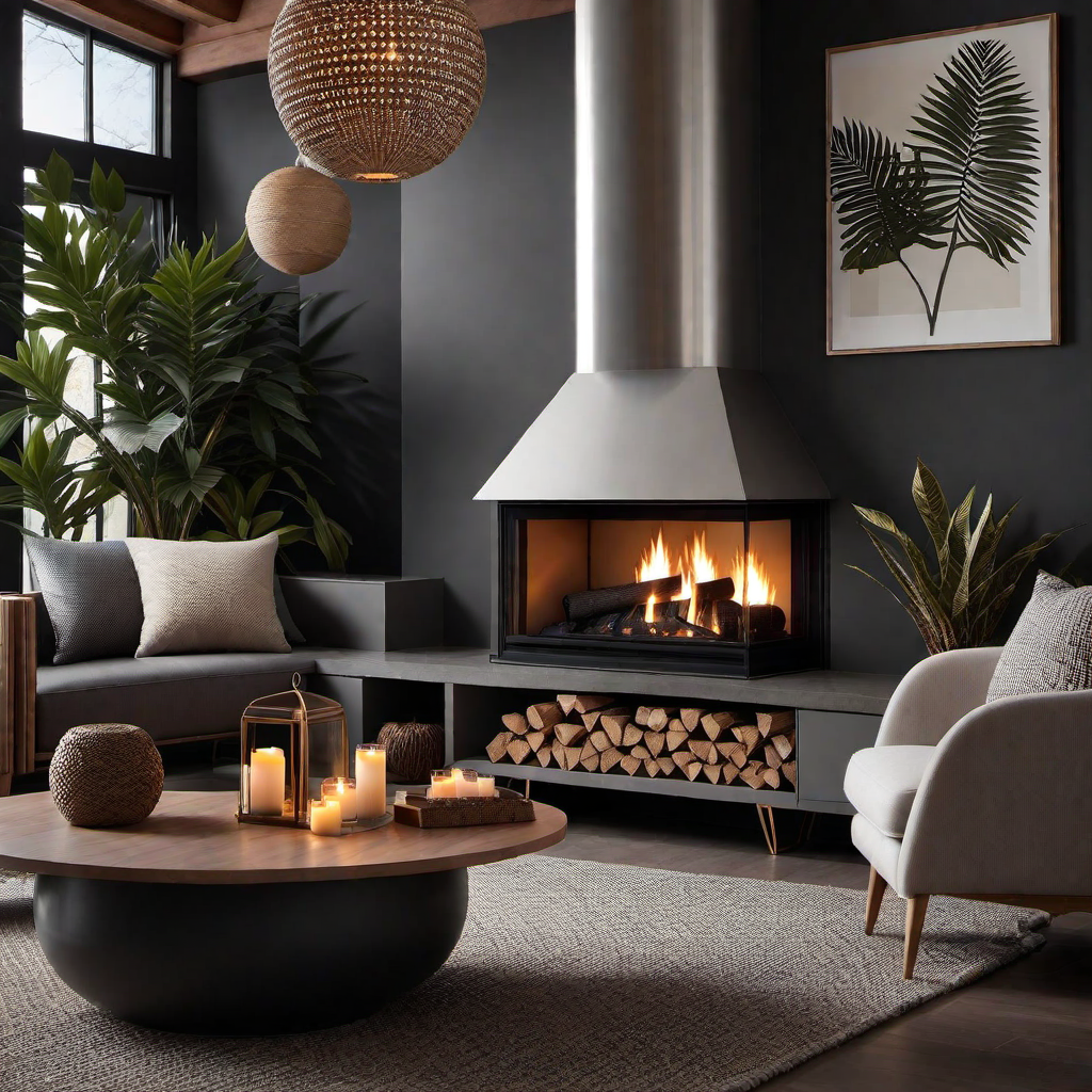 Cozy Nights: Moody Home Decor with Fireplace