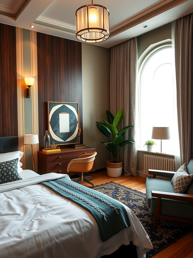 Art Deco Influence in Mid-Century Modern Bedrooms