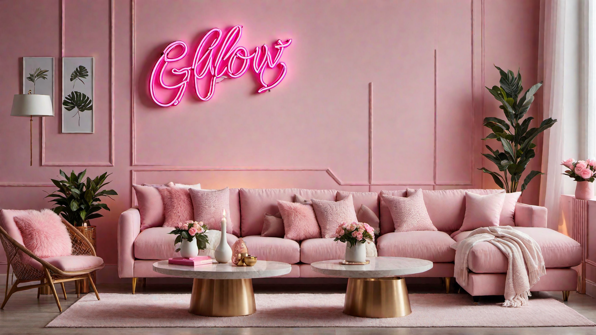 Warm Glow: Pink Neon Sign for Ambiance