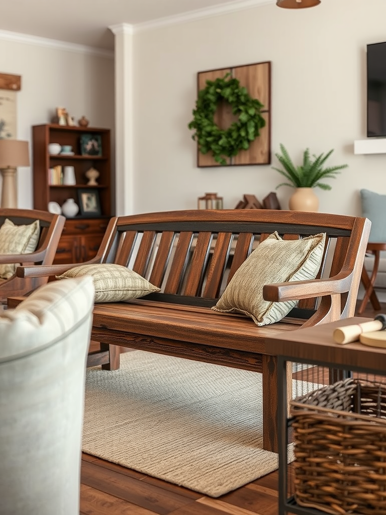 Rustic Wooden Bench