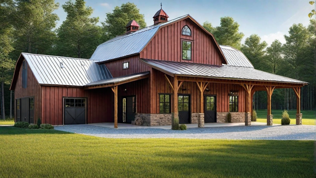 Rural Retreat: Barndominium Exterior with Wide Open Spaces